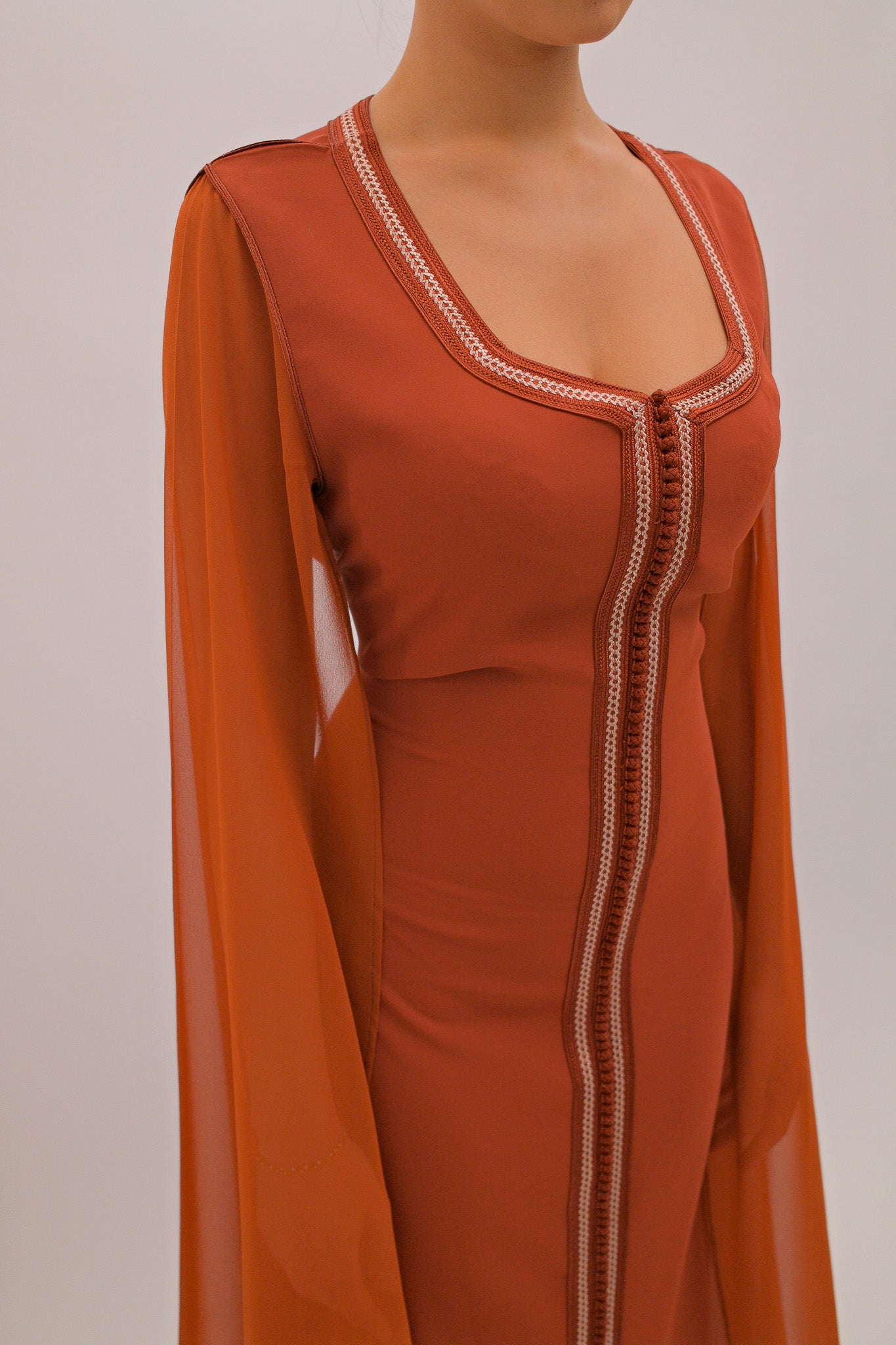 Précommande - Caftan en soie de mousseline