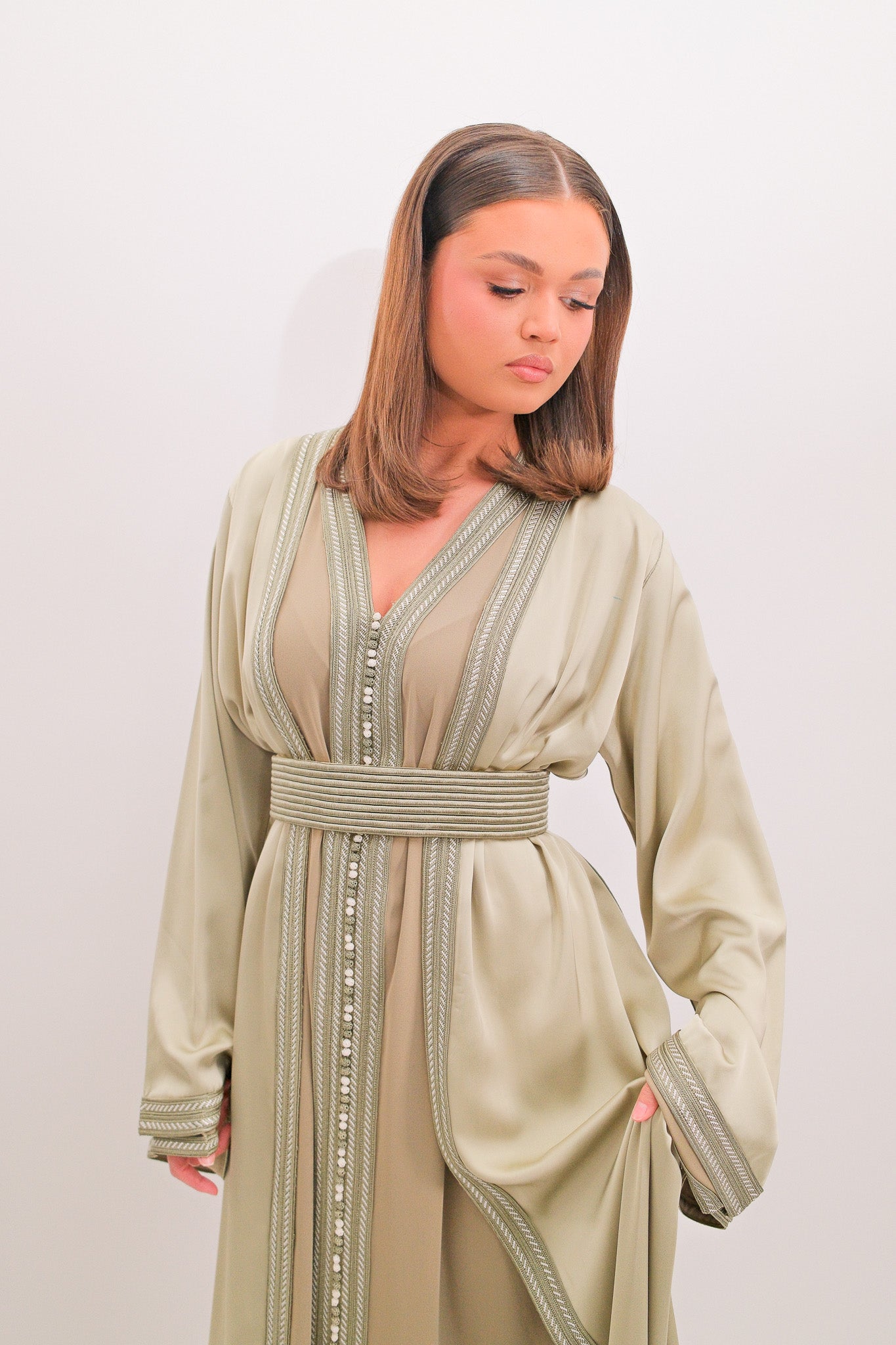 Précommande - Takchita en soie sauge